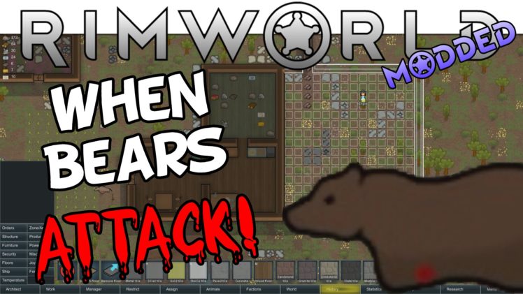 Let’s Play RimWorld Part 2: When Bears Attack – Modded RimWorld Gameplay